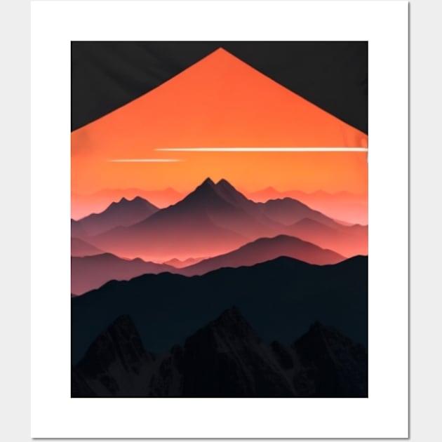 Sunset Mountain Tee - Embracing Nature's Serenity Wall Art by MAT JAARAK